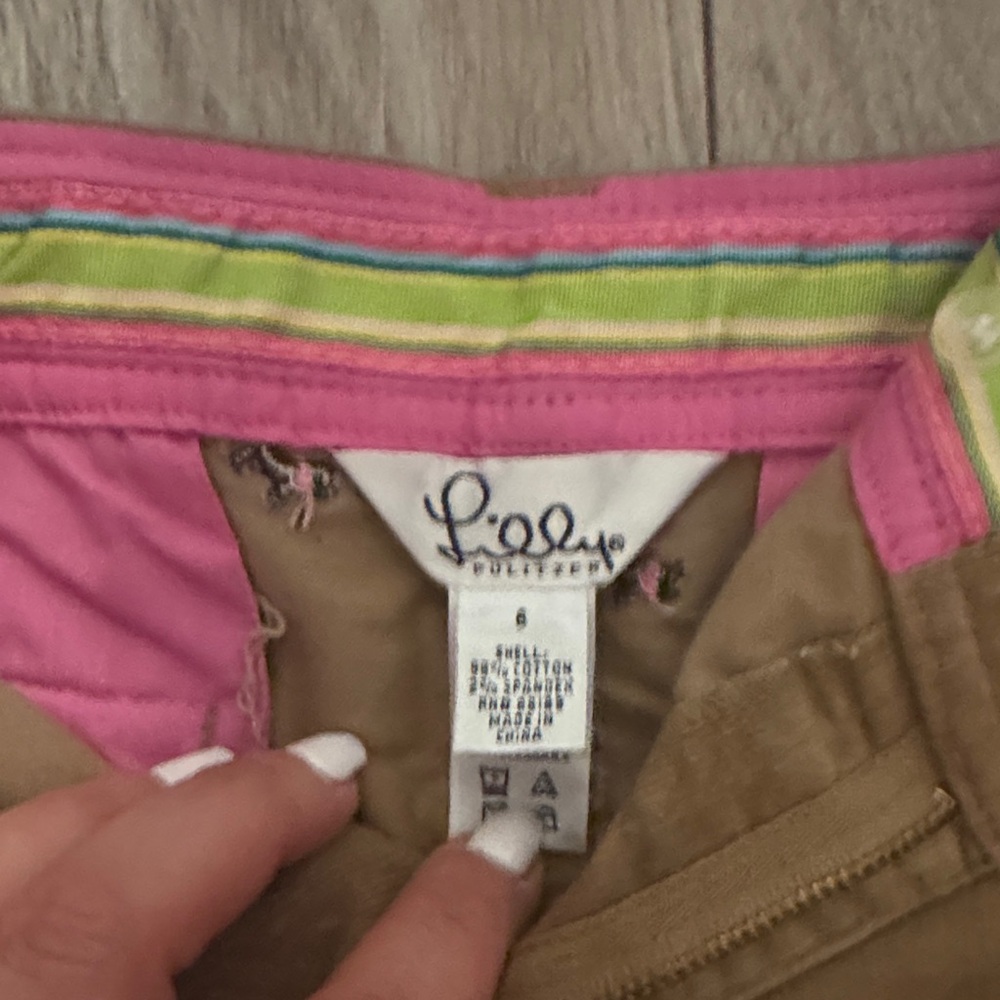Lilly Pulitzer Tan Mini Skirt with Pattern - Picture 2 of 3